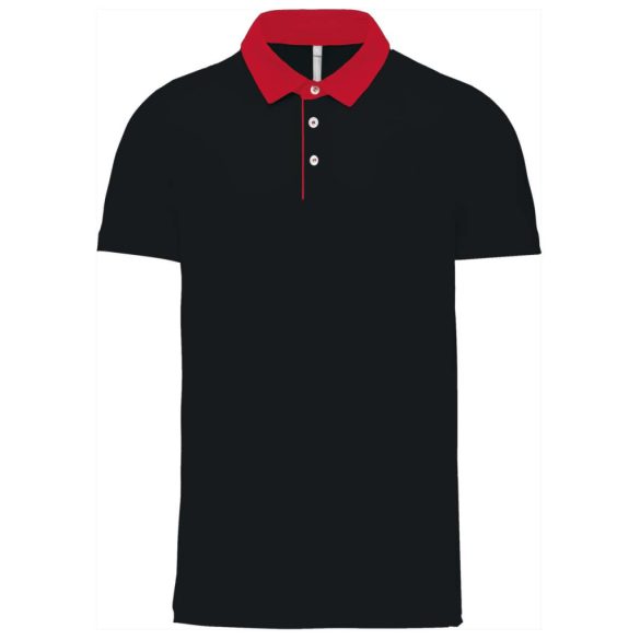 ka260 - Tricou polo adult barbat Kariban Two-tone Jersey [Black/Red]
