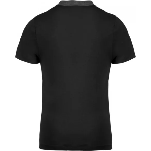 ka260-Tricou-polo-adult-barbat-Kariban-Two-tone-Jersey-Black/Dark-Grey-Heather