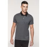 ka260-Tricou-polo-adult-barbat-Kariban-Two-tone-Jersey-Black/Dark-Grey-Heather