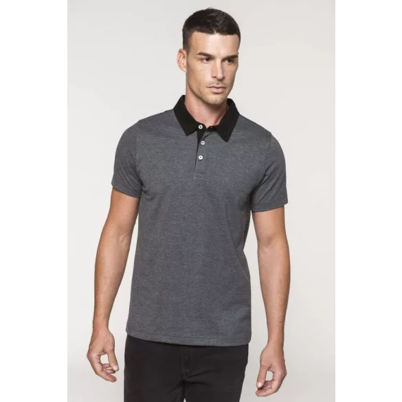 ka260-Tricou-polo-adult-barbat-Kariban-Two-tone-Jersey-Dark-Grey-Heather/Black