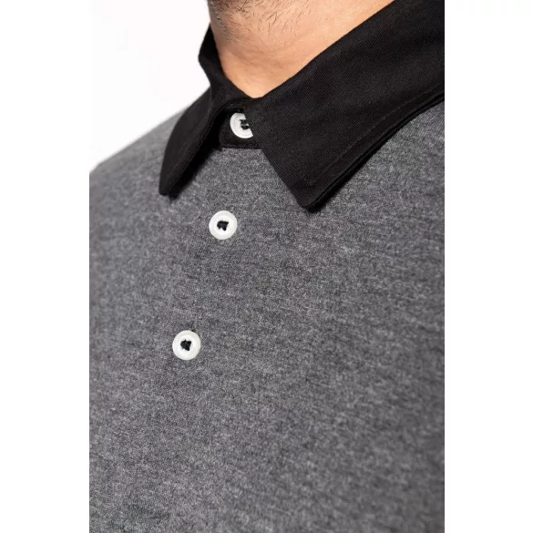 ka260-Tricou-polo-adult-barbat-Kariban-Two-tone-Jersey-Dark-Grey-Heather/Black