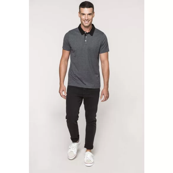 ka260-Tricou-polo-adult-barbat-Kariban-Two-tone-Jersey-Dark-Grey-Heather/Black