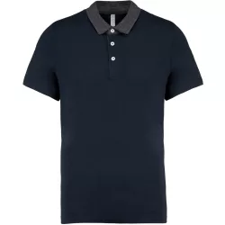 ka260-Tricou-polo-adult-barbat-Kariban-Two-tone-Jersey-Navy/Dark-Grey-Heather