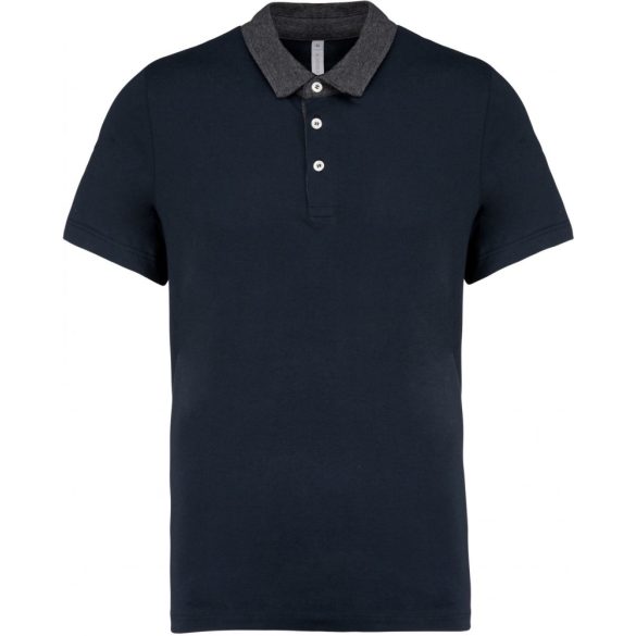 ka260-Tricou-polo-adult-barbat-Kariban-Two-tone-Jersey-Navy/Dark-Grey-Heather