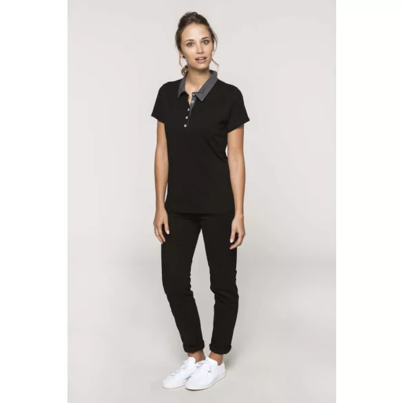 ka261-Tricou-polo-adult-dama-Kariban-Two-tone-Jersey-Dark-Grey-Heather