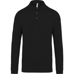 ka264-Tricou-polo-cu-maneca-lunga-adult-barbat-KARIBAN-JERSEY-Black