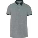 ka266-Tricou-polo-adult-barbat-KARIBAN-TWO-TONE-Marl-Fir-Green