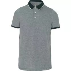 ka266-Tricou-polo-adult-barbat-KARIBAN-TWO-TONE-Marl-Fir-Green