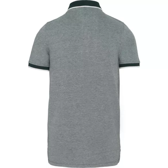 ka266-Tricou-polo-adult-barbat-KARIBAN-TWO-TONE-Marl-Fir-Green