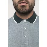 ka266-Tricou-polo-adult-barbat-KARIBAN-TWO-TONE-Marl-Fir-Green