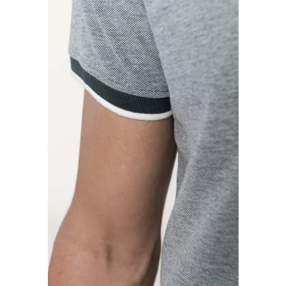 ka266-Tricou-polo-adult-barbat-KARIBAN-TWO-TONE-Marl-Fir-Green