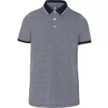 ka266-Tricou-polo-adult-barbat-KARIBAN-TWO-TONE-Marl-Navy