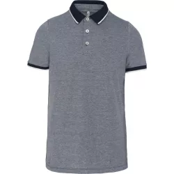ka266-Tricou-polo-adult-barbat-KARIBAN-TWO-TONE-Marl-Navy