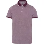 ka266-Tricou-polo-adult-barbat-KARIBAN-TWO-TONE-Marl-Wine