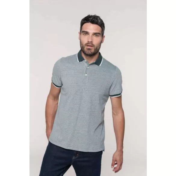 ka266-Tricou-polo-adult-barbat-KARIBAN-TWO-TONE-Marl-Wine