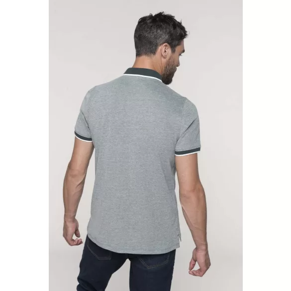 ka266-Tricou-polo-adult-barbat-KARIBAN-TWO-TONE-Marl-Wine
