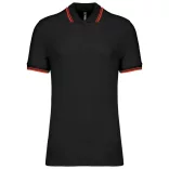 ka272 - Tricou polo adult barbat - Kariban Striped - [Black/Red]