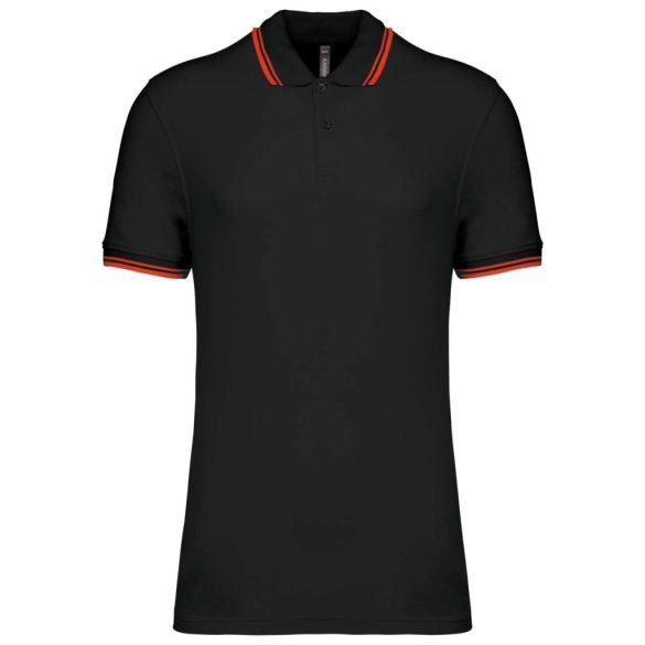 ka272 - Tricou polo adult barbat - Kariban Striped - [Black/Red]