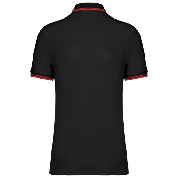 ka272 - Tricou polo adult barbat - Kariban Striped - [Black/Red]