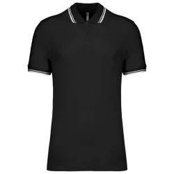  ka272 - Tricou polo adult barbat - Kariban Striped - [Black/White]