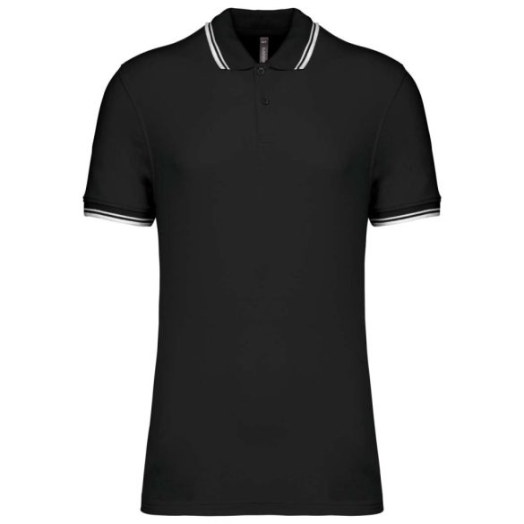 ka272 - Tricou polo adult barbat - Kariban Striped - [Black/White]
