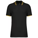ka272 - Tricou polo adult barbat - Kariban Striped - [Black/Yellow]