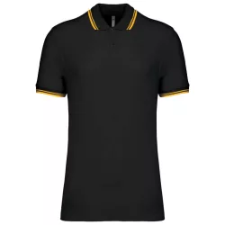   ka272 - Tricou polo adult barbat - Kariban Striped - [Black/Yellow]