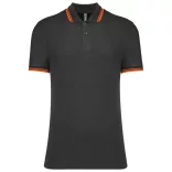 ka272 - Tricou polo adult barbat - Kariban Striped - [Dark Grey/Orange]