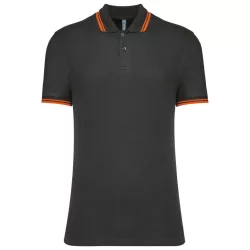   ka272 - Tricou polo adult barbat - Kariban Striped - [Dark Grey/Orange]