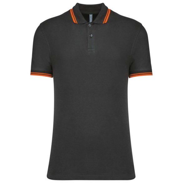 ka272 - Tricou polo adult barbat - Kariban Striped - [Dark Grey/Orange]
