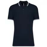 ka272 - Tricou polo adult barbat - Kariban Striped - [Navy/White]