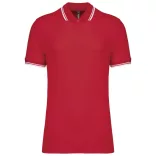 ka272 - Tricou polo adult barbat - Kariban Striped - [Red/White]