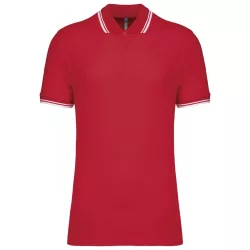   ka272 - Tricou polo adult barbat - Kariban Striped - [Red/White]