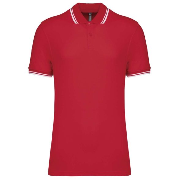 ka272 - Tricou polo adult barbat - Kariban Striped - [Red/White]