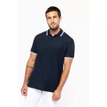 ka272 - Tricou polo adult barbat - Kariban Striped - [Red/White]