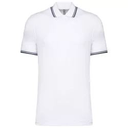   ka272 - Tricou polo adult barbat - Kariban Striped - [White/Navy]