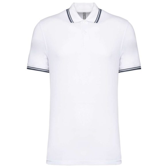 ka272 - Tricou polo adult barbat - Kariban Striped - [White/Navy]