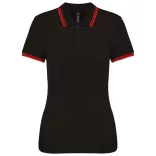 KA273-Tricou-polo-adult-dama-Kariban-Striped-Black-Red