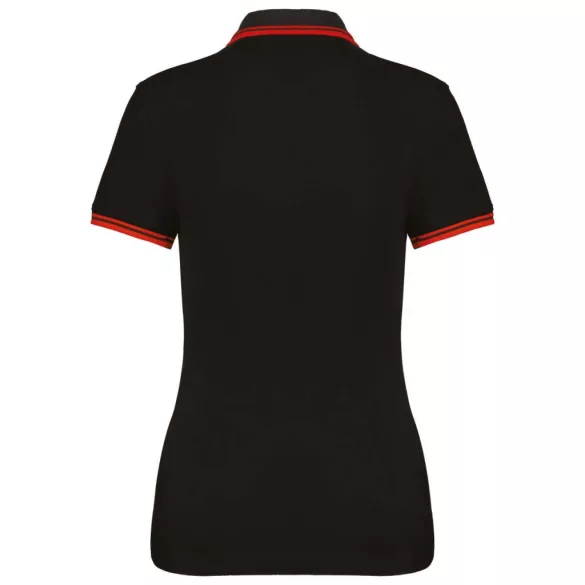 KA273-Tricou-polo-adult-dama-Kariban-Striped-Black-Red