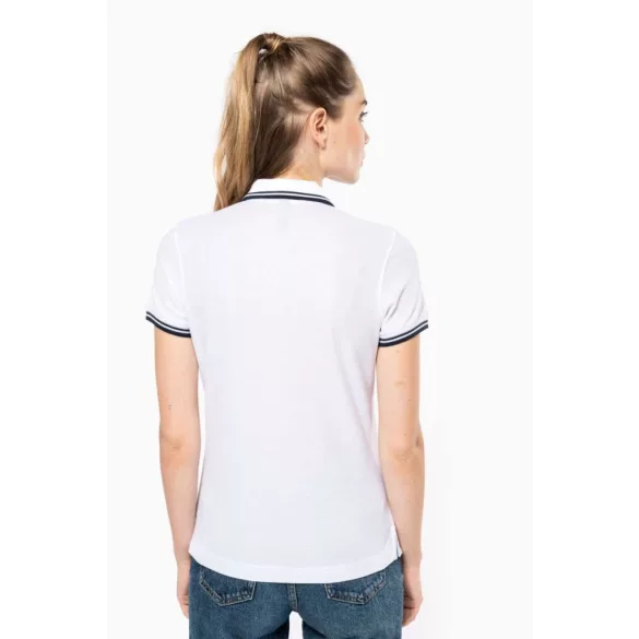 KA273-Tricou-polo-adult-dama-Kariban-Striped-Black-Red