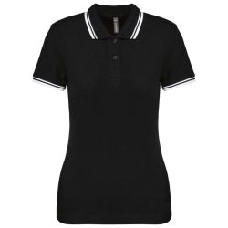 KA273-Tricou-polo-adult-dama-Kariban-Striped-Black-White
