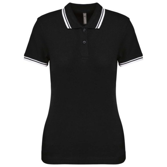 KA273-Tricou-polo-adult-dama-Kariban-Striped-Black-White