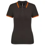 KA273-Tricou-polo-adult-dama-Kariban-Striped-Dark-Grey-Orange