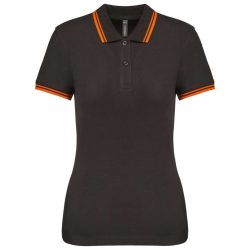 KA273-Tricou-polo-adult-dama-Kariban-Striped-Dark-Grey-Orange