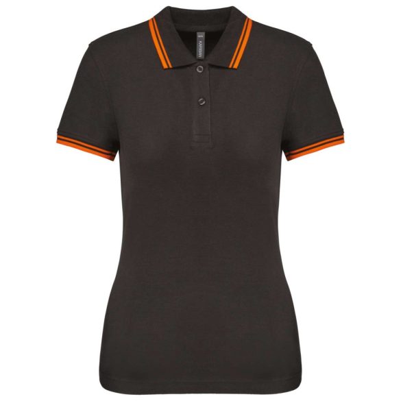 KA273-Tricou-polo-adult-dama-Kariban-Striped-Dark-Grey-Orange