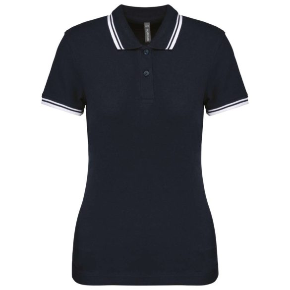 KA273-Tricou-polo-adult-dama-Kariban-Striped-Navy-White