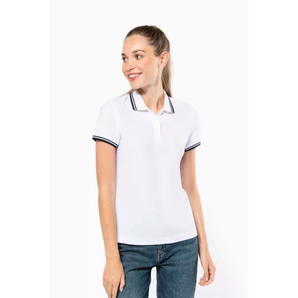 KA273-Tricou-polo-adult-dama-Kariban-Striped-Navy-White
