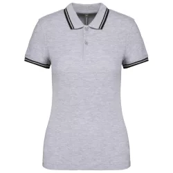 KA273-Tricou-polo-adult-dama-Kariban-Striped-Oxford-Grey-Black