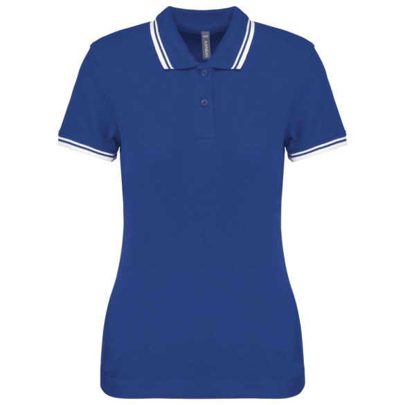 KA273-Tricou-polo-adult-dama-Kariban-Striped-Royal-Blue-White