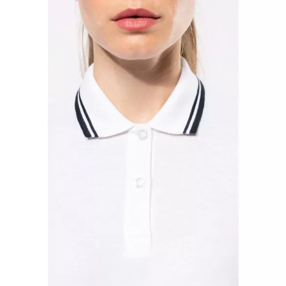 KA273-Tricou-polo-adult-dama-Kariban-Striped-White-Navy